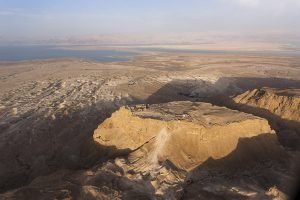 Masada (“fortress” in Hebrew) is a mountain complex in Israel in the Judean desert that overlooks the Dead Sea.