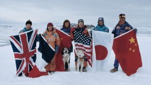 The team of explorers and scientists who crossed Antarctica